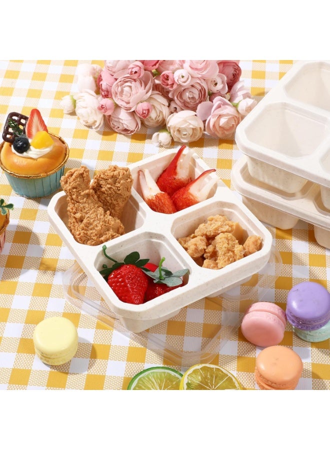 Arabest 12 PCS 4 Compartment Snack Containers, Lunchable Snack Containers Reusable Divided Lunch Food Container Snacks Container for Adults for Travel Work Gifts, Microwave and Dishwasher Safe - Image 3